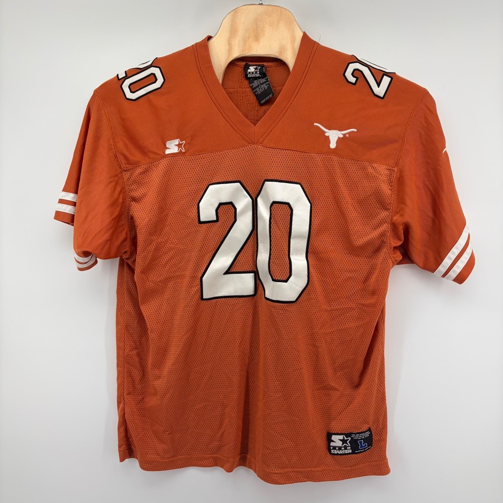 Starter Texas Longhorns Football Jersey #20 Burnt Orange Mesh Mens Large Vintage